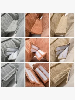 Meowbaby Puf Kvadrat Slimcord, Sandfarvet