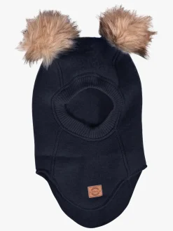 Mikk-Line Elefanthue Merinould med Pomponer, Blue Night