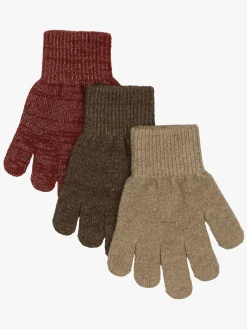 Mikk-Line Handsker Uldblanding 3-pak, Apple Butter-Chocolate Chip-Doeskin