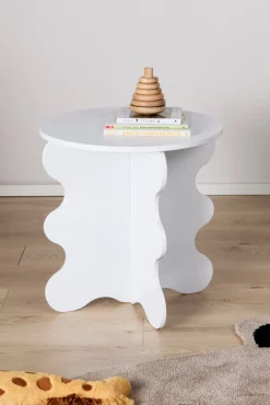 Minitude  Bølget Sidebord, Hvid
