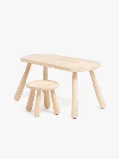 Minitude Minitude Nordic Skrivebord med Rund Skammel, Natur