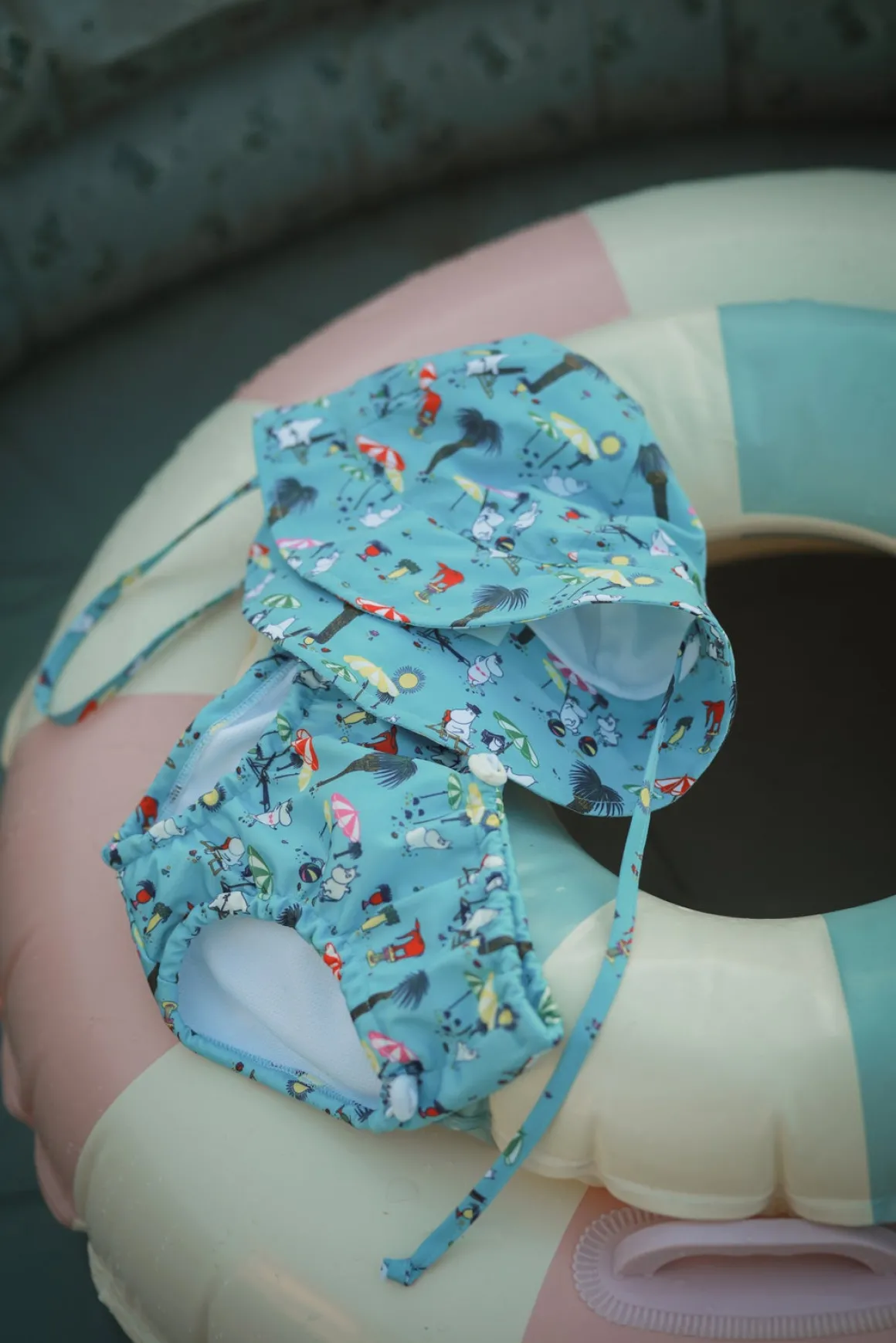 Mumitroldene UV-Sæt Badeble og Solhat, Blå