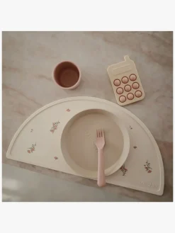 Mushie Dækkeserviet Silikone, Pink Flowers