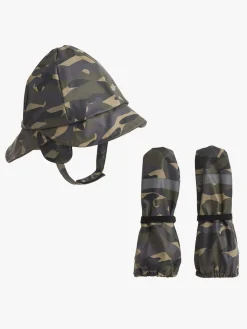 Nordbjørn Fjord Foret Regnhue & Vanter, Hide and Seek Green