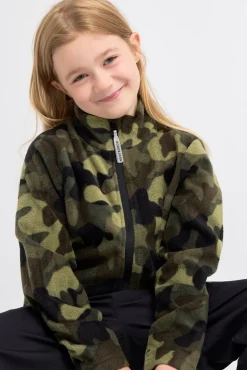 Nordbjørn Malö Fleecetrøje, Camo Splash Deep Lichen Green