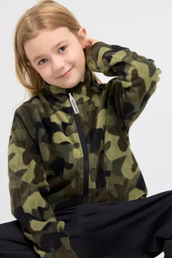 Nordbjørn Malö Fleecetrøje, Camo Splash Deep Lichen Green