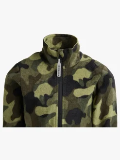 Nordbjørn Malö Fleecetrøje, Camo Splash Deep Lichen Green