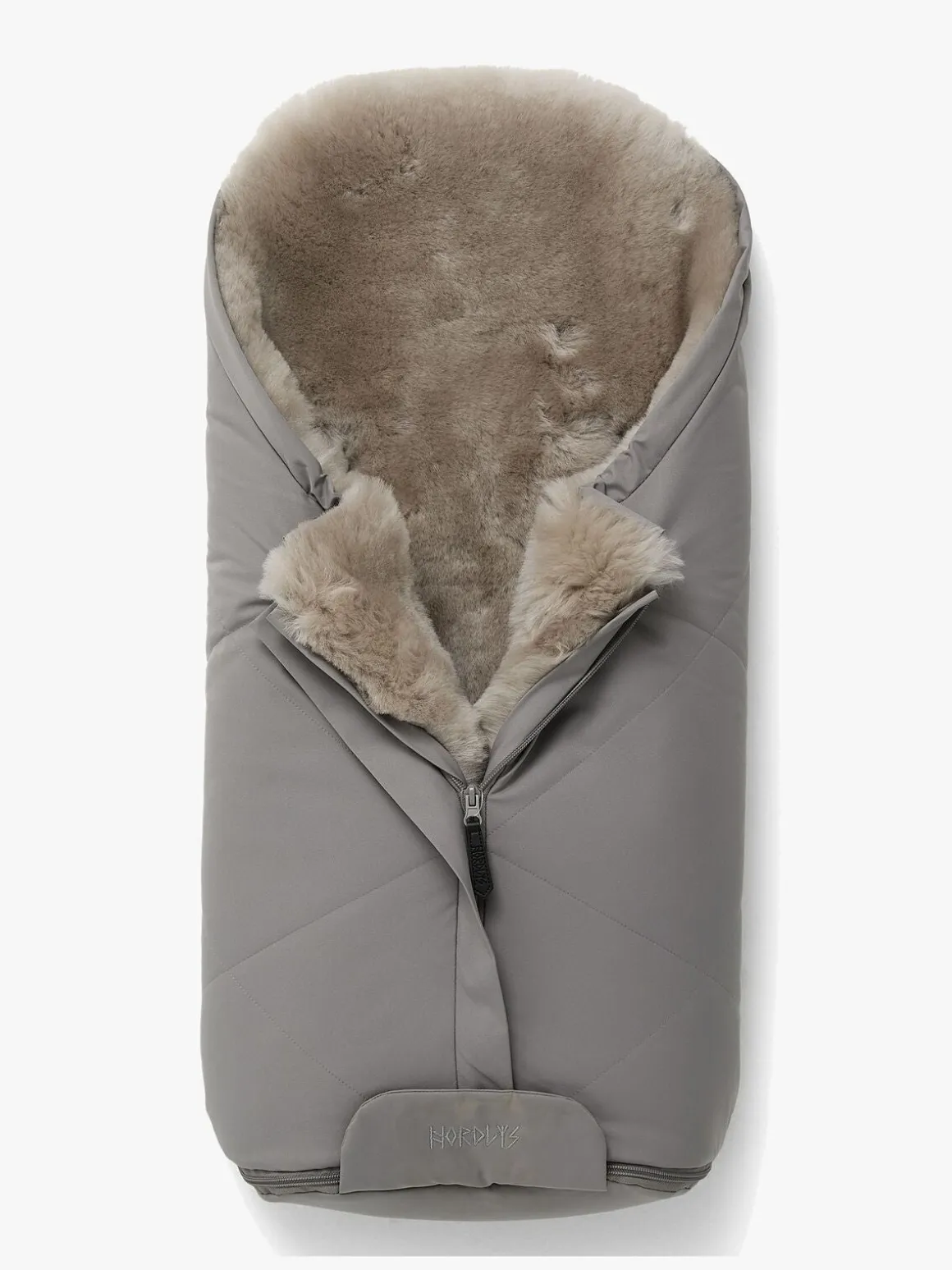 Nordlys Fenya Mini Lammeskindskørepose, Greige