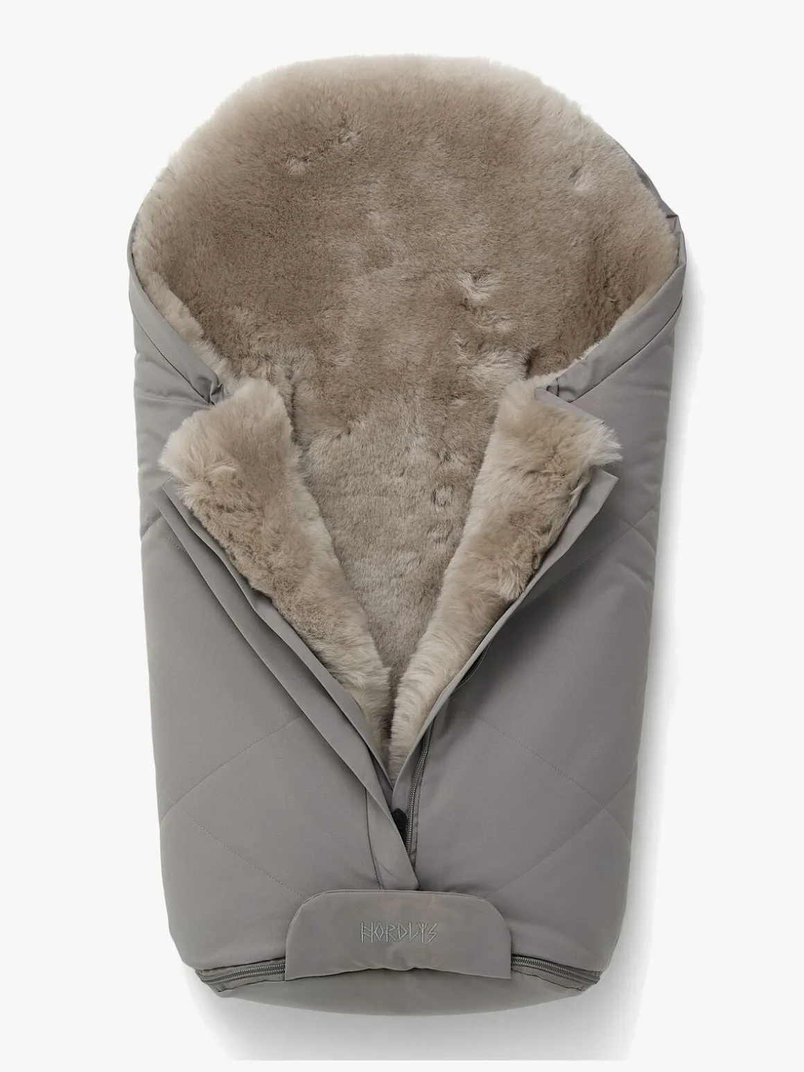 Nordlys Fenya Mini Lammeskindskørepose, Greige