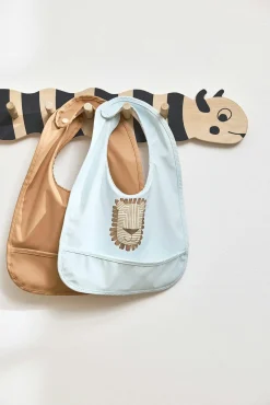 OYOY Lobo Løve Hagesmæk 2-pak, Caramel/Ice Blue