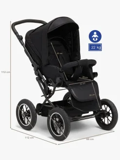 Petite Chérie Solide+ Klapvogn inkl. Babylift, Black/Grey Melange