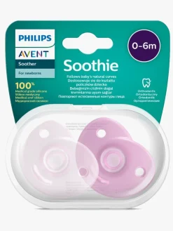 Philips Avent Curved Soothie 0-6 mdr., Lyserød