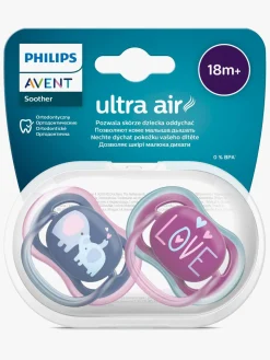 Philips Avent Ultra Air Deco Sut 2-Pak 18+m, Lyserød/Pink