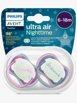 Philips Avent Ultra Air Night Sutter 2-Pak 6-18m, Lyserød/Pink