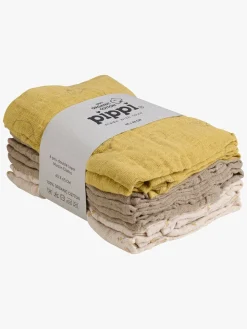 Pippi Tæpper/ Stofbleer i Musselin 6-Pak, Rattan