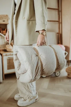 Play&Go Organic Bloom Legetæppe, Stripes Blue