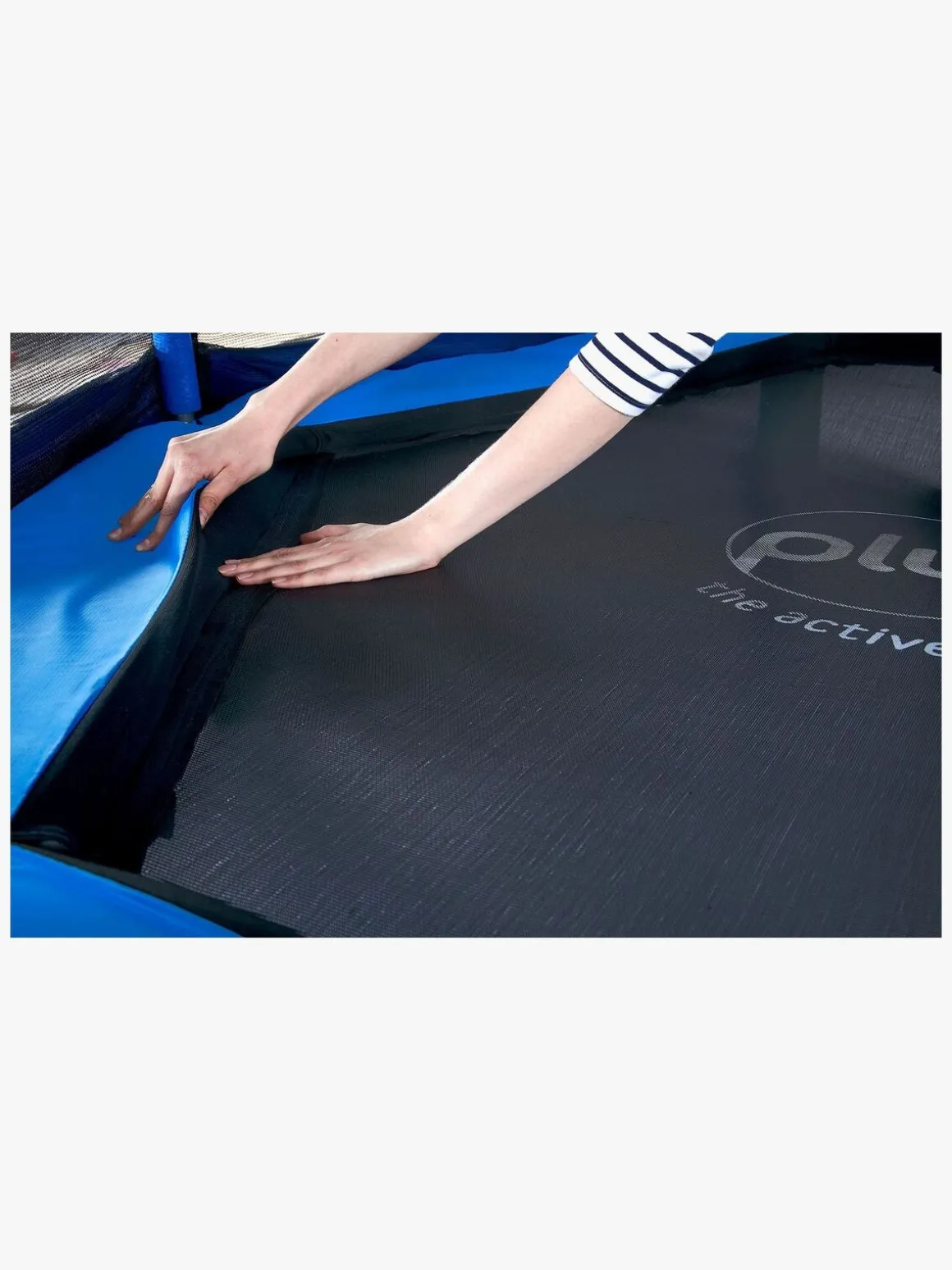 Plum Junior Jumper Trampolin inkl. Beskyttelsesnet 220 cm, Blå/Grøn