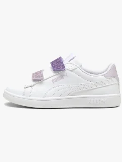 Puma Smash 3.0 Glitter Velcro V PS Sneakers, Hvid