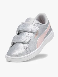 Puma Smash 3.0 Glitz Glam V PS Sneakers, Glacial Gray/Frosty Pink