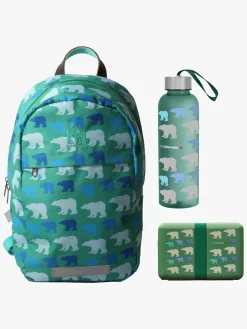 Pure Norway Rygsæk Isbjørn, Skolestartssæt, Grøn