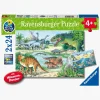 Ravensburger Puslespil Dinosaurusser på Land & i Vand 2x24 Brikker