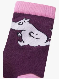 Reima Mumitroldene  Stribede Strømper Merinomix, Deep Purple