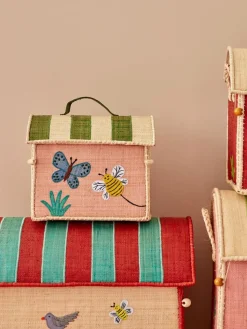 Rice Sommerfugl Opbevaringstaske, Lyserød/Grøn