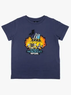 Rip Curl Arty SS Tee Groms T-shirt, Blue Indigo