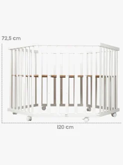 Roba Hexagon Kravlegård med Hjul & Sengehest, Indian Bears White