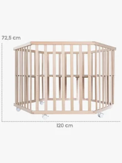 Roba Hexagon Kravlegård med Hjul, Beloved Bear Natural