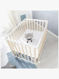 Roba Sammenklappelig Kravlegård med Hjul, Wood White