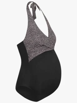 Saltabad Wilma Graviditetsbadedragt, Grå/Sort Leo