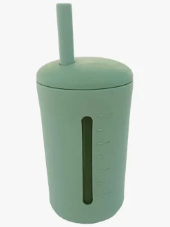 Summerville Organic Silikonekop med Sugerør, Cameo Green