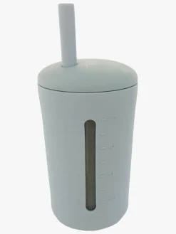 Summerville Organic Silikonekop med Sugerør, Silver Grey