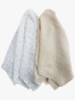 Summerville Organic Tæppe/ Stofble i Musselin 2-pak Øko, Petal/Sandshell