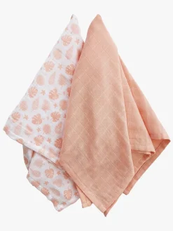 Summerville Organic Tæppe/ Stofble i Musselin 2-pak Øko, Tropical/Peachy