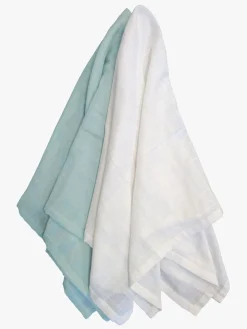 Summerville Organic Tæppe/ Stofble i Musselin 2-pak Øko, Ice Blue/White