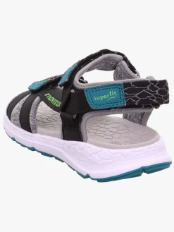 Superfit Criss Cross Sandal, Black/Green