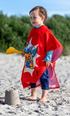 Swimpy Bamse Verdens Stærkeste Bjørn Stranden Badeponcho, Rød