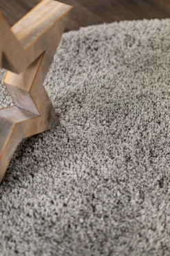 Teddy Gulvtæppe Rund 120, Silver