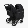 Tiny Travel Dobbelt Regnslag Søskendevogn, Sort