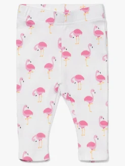 Tiny Treasure Lexi Leggings 2-pak, White/Flamingo
