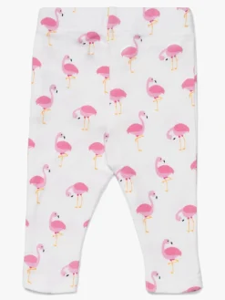 Tiny Treasure Lexi Leggings 2-pak, White/Flamingo