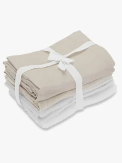 Vanilla Copenhagen Tæppe/ Stofble i Musselin 4-pak, Oyster Grey