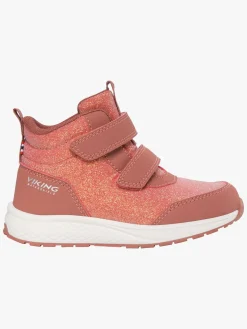 Viking Bouncy Glitter Mid 2V WP Sneakers, Pink