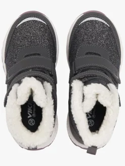 Viking Equip Glitter 2V WP Vinterstøvler, Charcoal/Dusty Pink