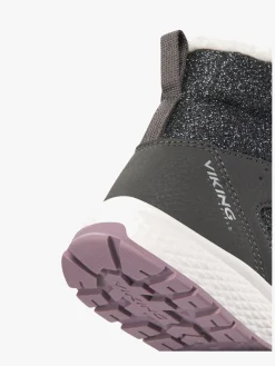 Viking Equip Glitter 2V WP Vinterstøvler, Charcoal/Dusty Pink