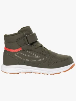 Viking Hovet Mid 1V WP Sneakers, Olive/Red