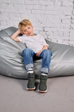 Viking Hovet Mid 1V WP Sneakers, Olive/Red