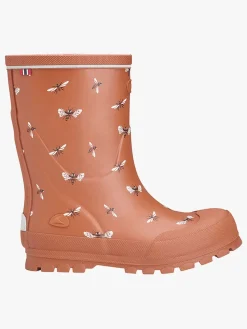 Viking Jolly Print Gummistøvler, Cognac/White